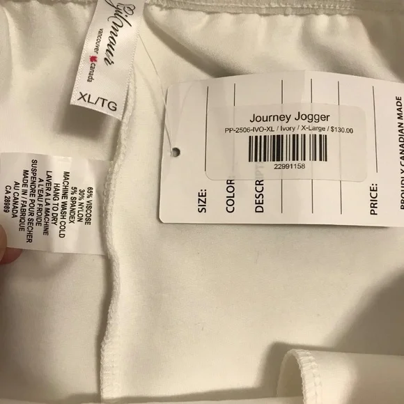 NWT Gilmour pants/"Journey Jogger" Ivory/white athleisure sport casual weekend - Picture 4 of 12